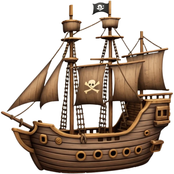 little pirate ship for penguins emoji