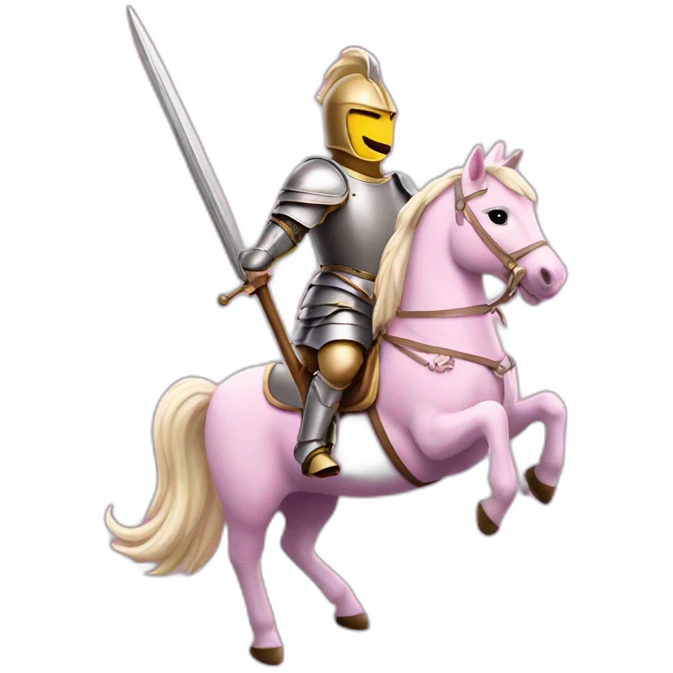 Knight on pink unicorn with spear emoji