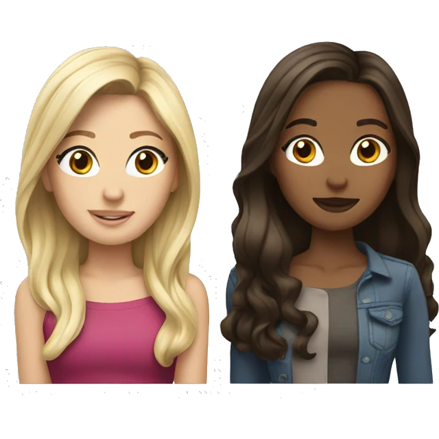Brunette blonde besties emoji