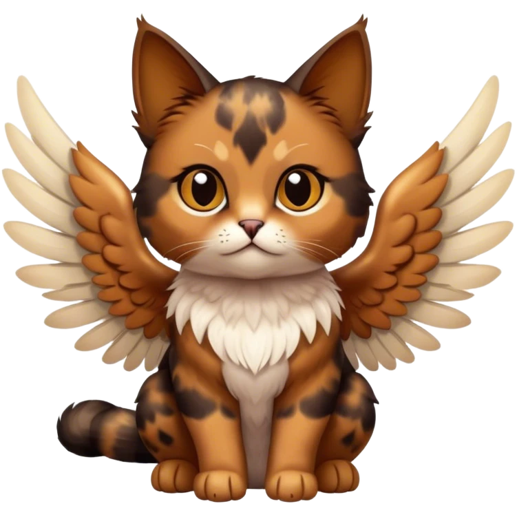 tortoiseshell mostly brown cat angel emoji