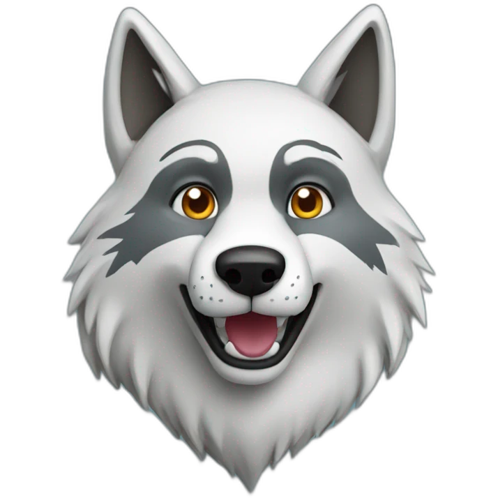 wolf saying hello emoji