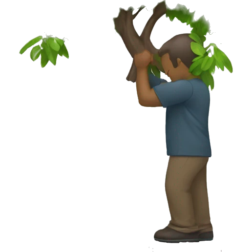person bowing to a bonzi tree emoji