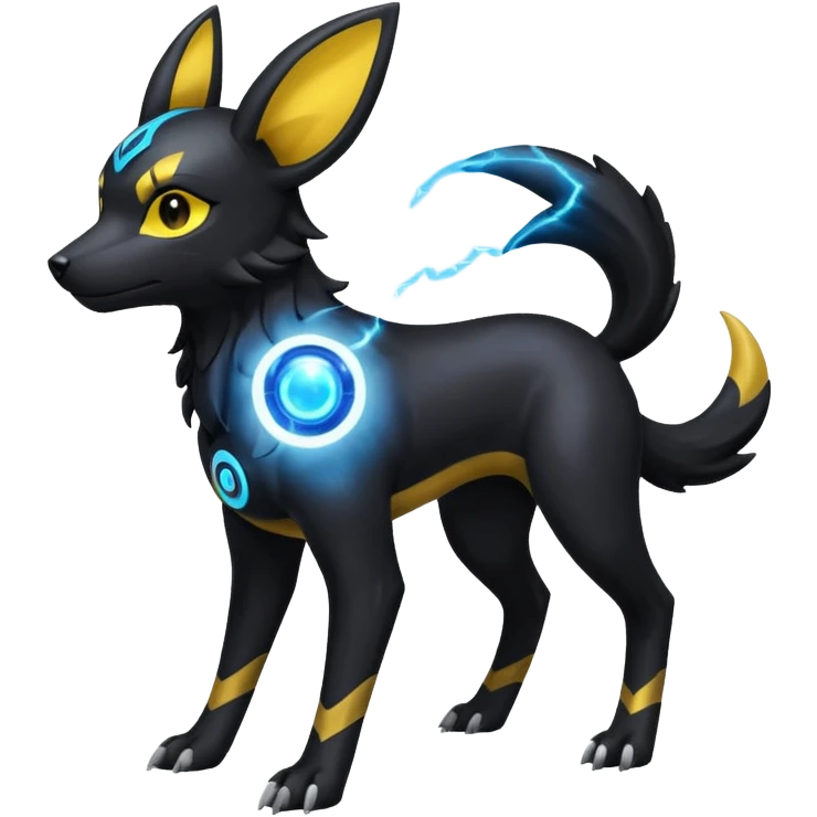 Houndoom-Electrike-Umbreon-Fakémon-hybrid-creature (full body)  emoji