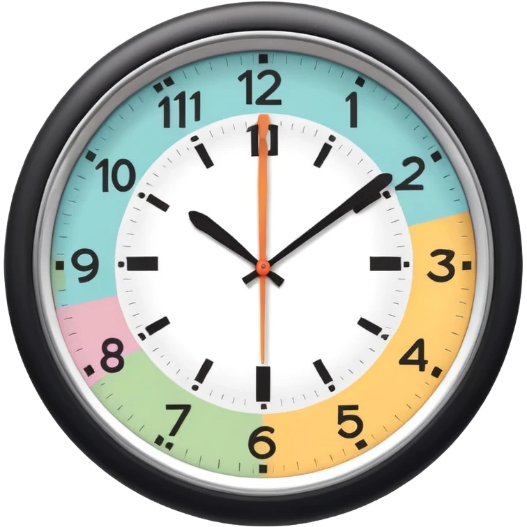 analog clock face with minute hand on 3, representing 15 minutes, cheerful colors, no numbers, no text emoji