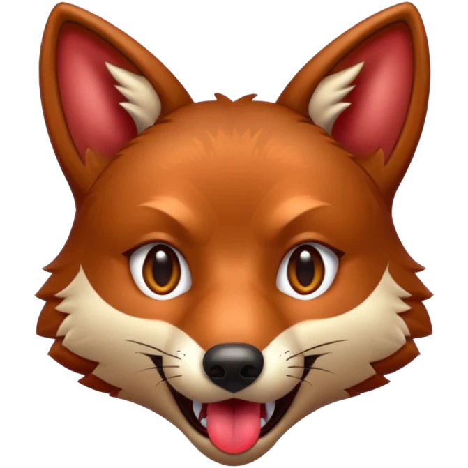 red wolf shiny eyes tongue out emoji