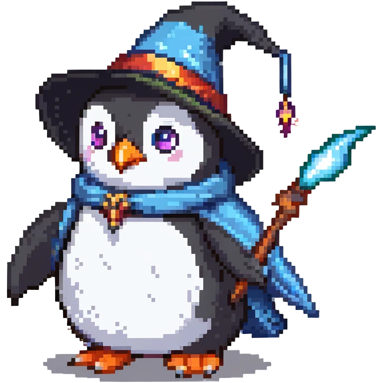 penguin wizard casting a spell emoji