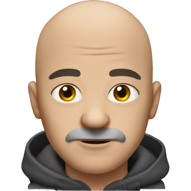 Bald person with a imponent chin emoji