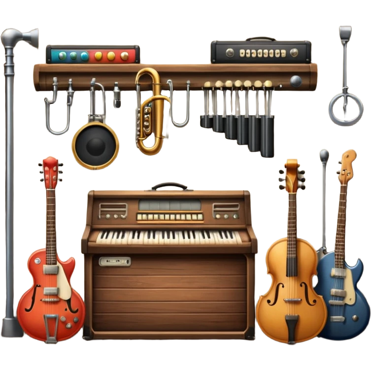 Garage with instruments set up  emoji