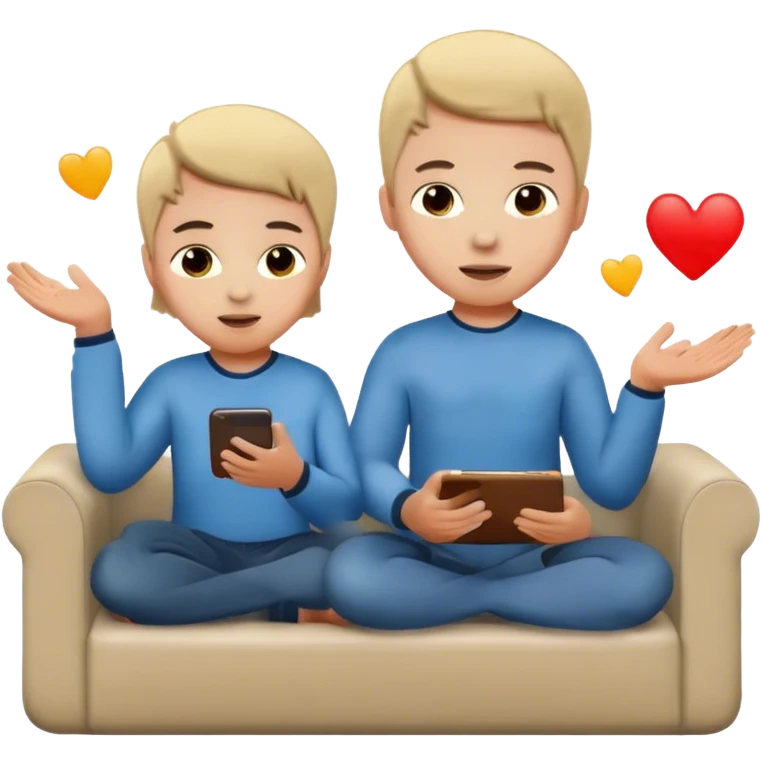 two kids playing at home emoji