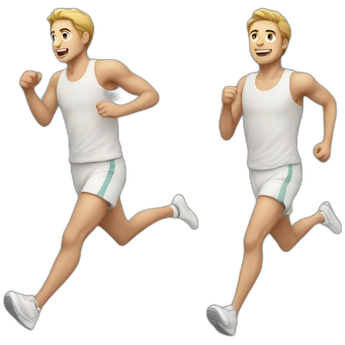 /A light-skinned man running/ emoji