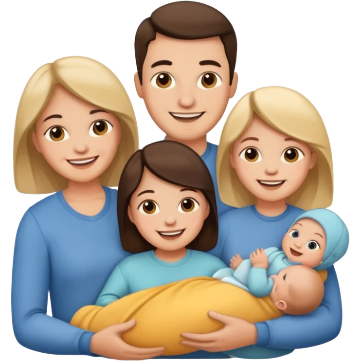 Parents with 3 babies gender emoji