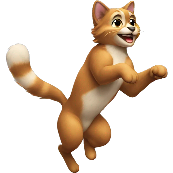 furring leaping in the air emoji