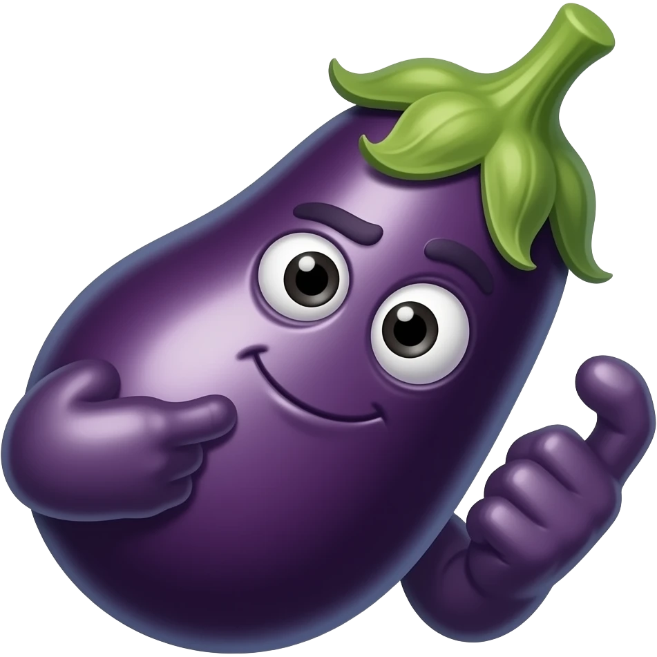huge determined veiny eggplant emoji