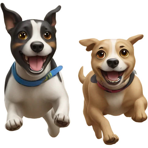 Two dogs racing emoji