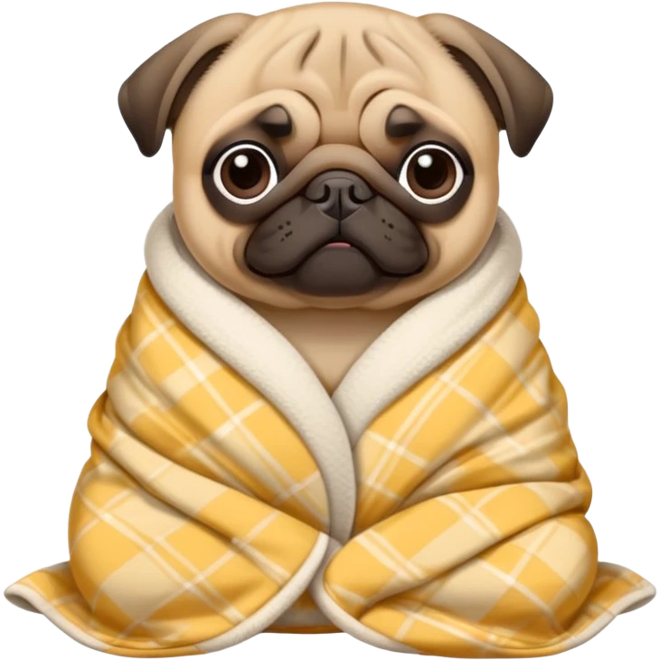 Ленивый мопс (в пижаме, закутанный в плед). emoji