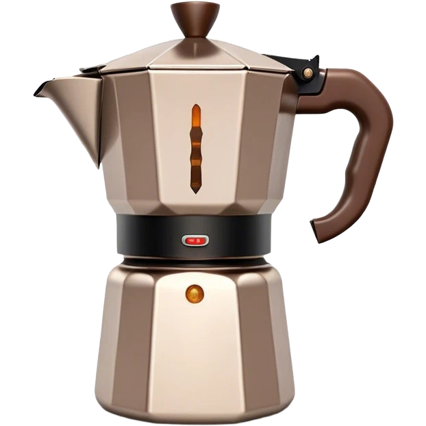 Cinematic Realistic Moka Pot Pop Culture Emoji, featuring an iconic Italian coffee maker rendered with classic charm and warm, inviting lighting. emoji