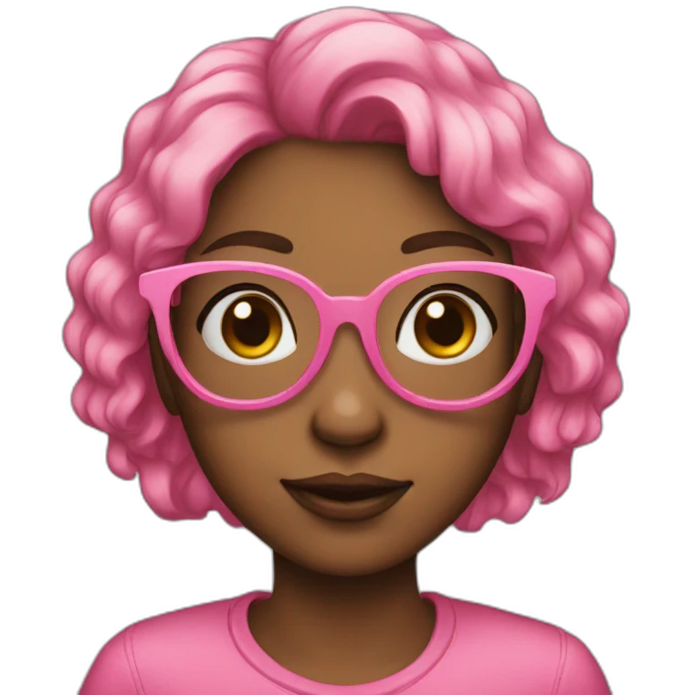 girl with pink glasses emoji