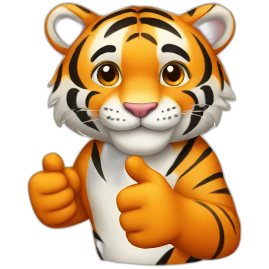 A cute tiger thumb up emoji