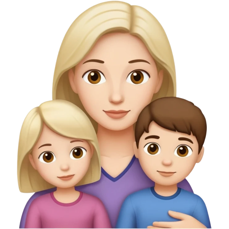 single parent family with two children emoji