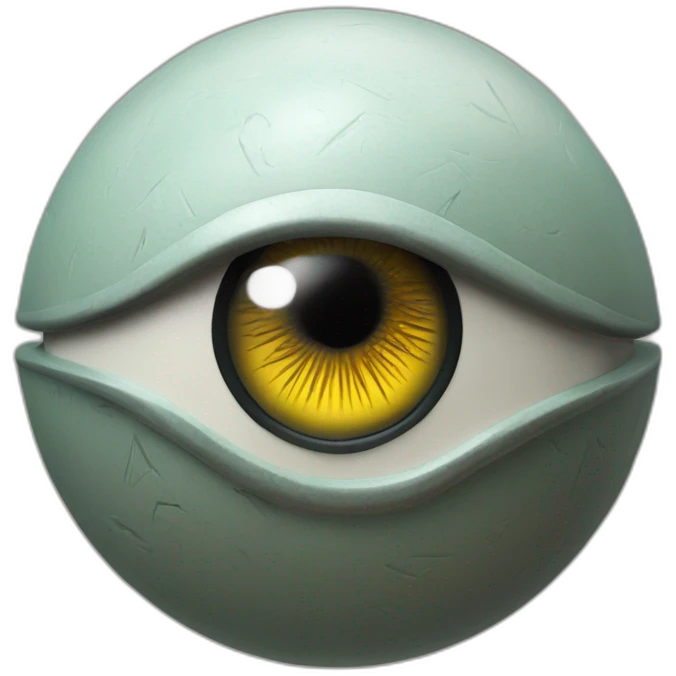 3d sphere with a cartoon Witch skin texture with Eye of Horus emoji