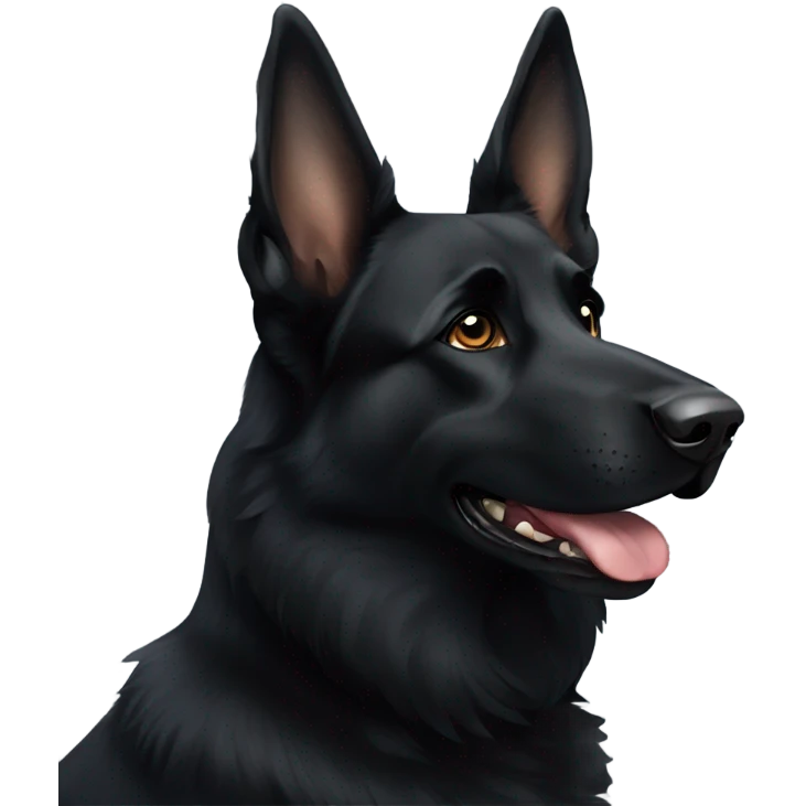 Cross eyed black German shepherd  emoji