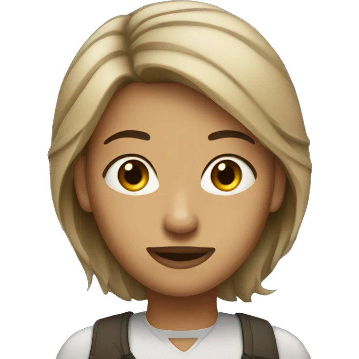 Woman with a stubble beard emoji