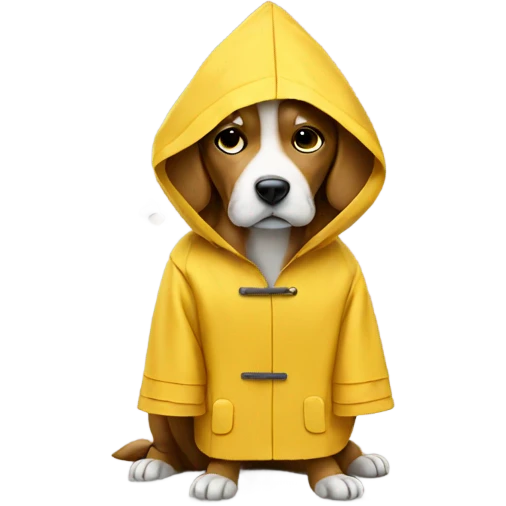 Dog smoking wearing a raincoat emoji
