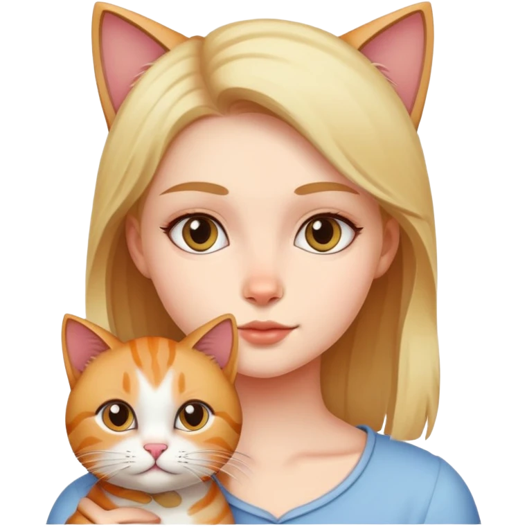 girl with cat emoji