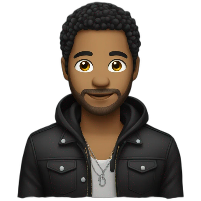 cantante con cabello negro emoji