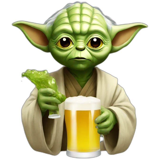yoda drink a beer emoji