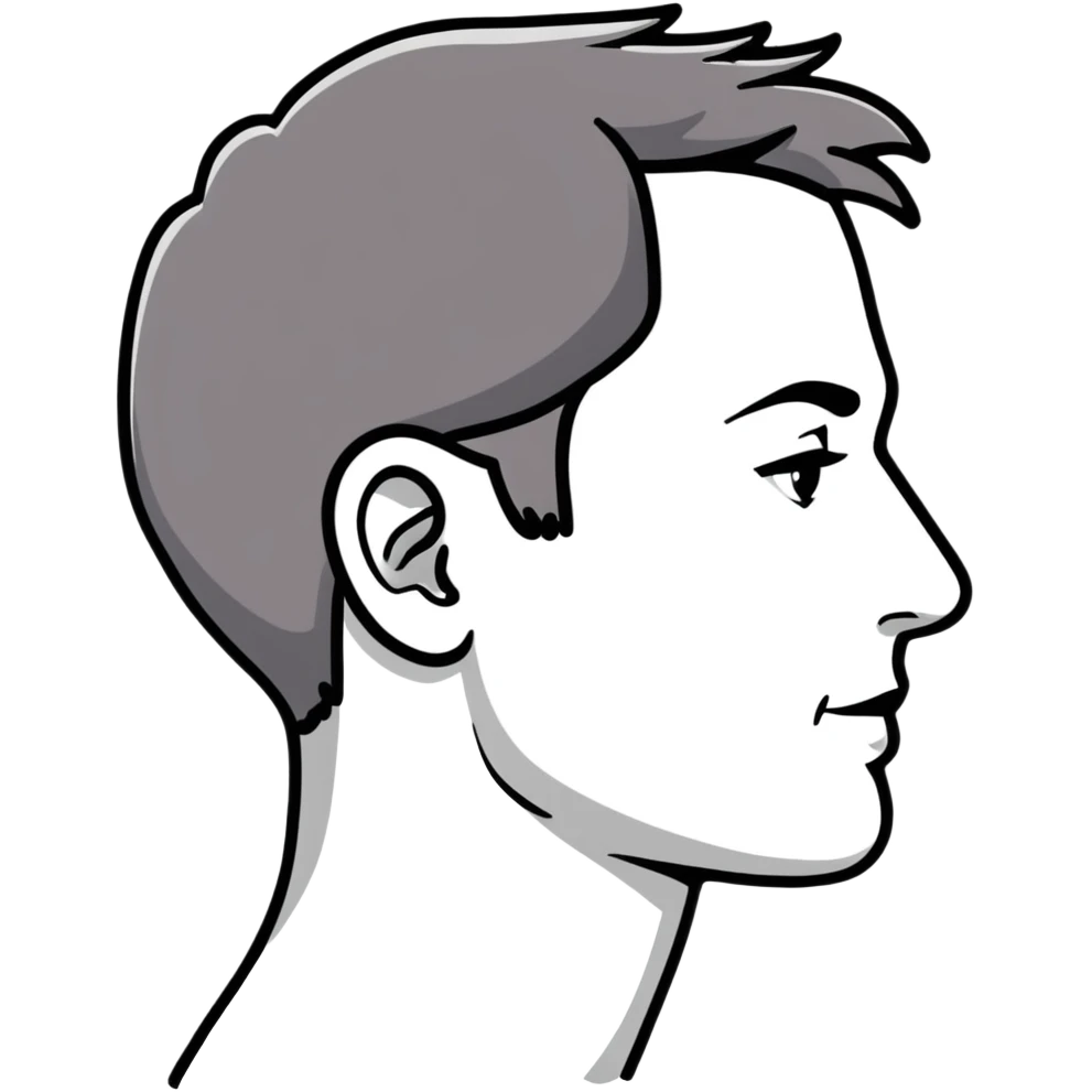 gray human profile side view of face emoji