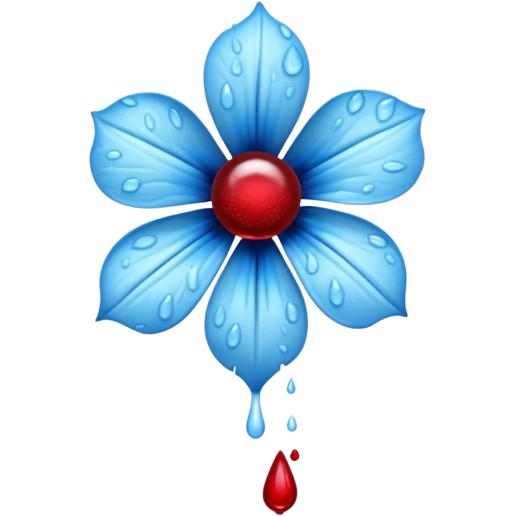 light blue flower spilling wblood emoji