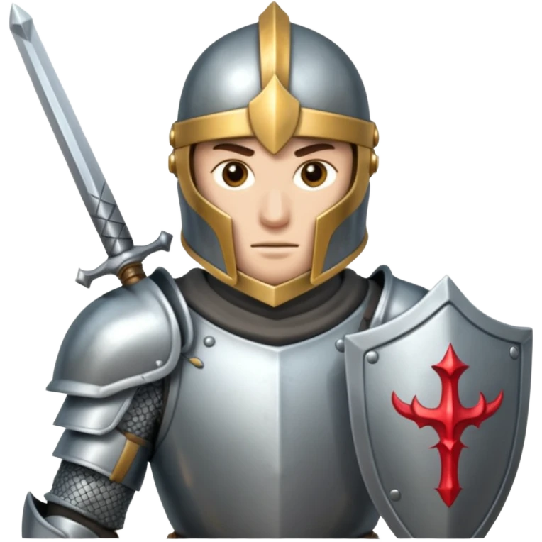 Armored knight with shining sword emoji
