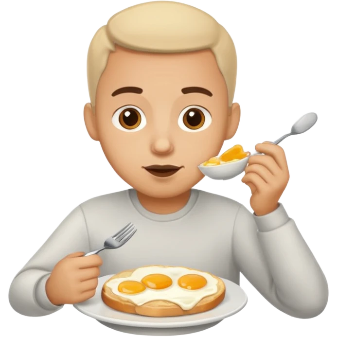 Armando light skinned eating breakfast emoji