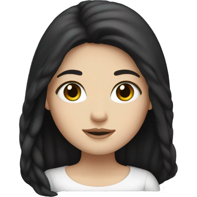 white girl with long black hair emoji