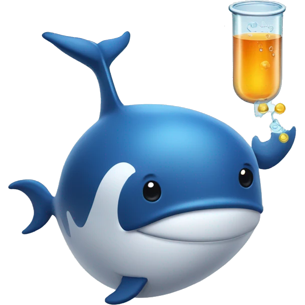 Give me a whale holding a science beaker  emoji