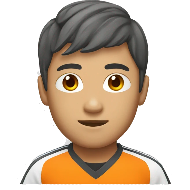Asian soccer player with orange colored uniform emoji