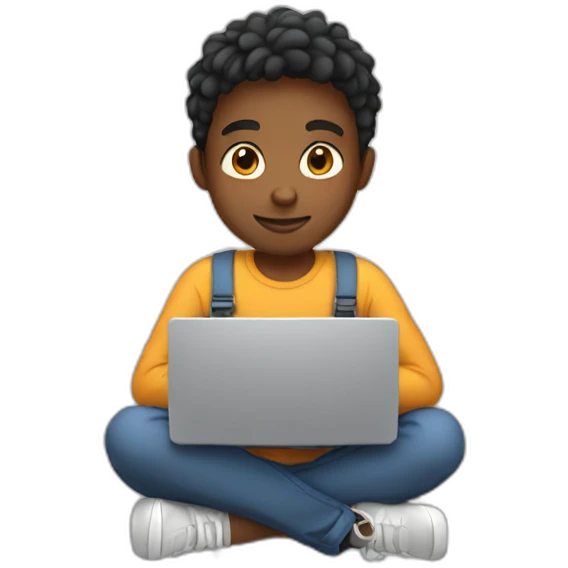 boy working on laptop emoji