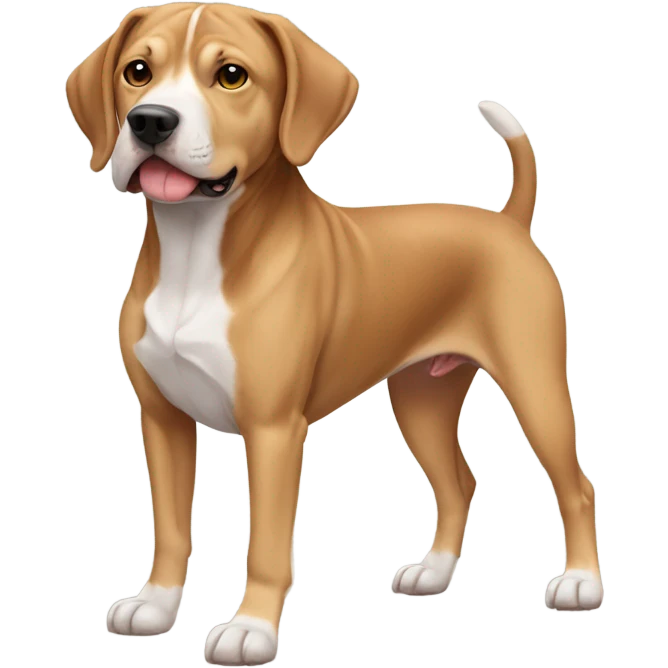 Beagle lab Pitbull tan and brown and black  emoji