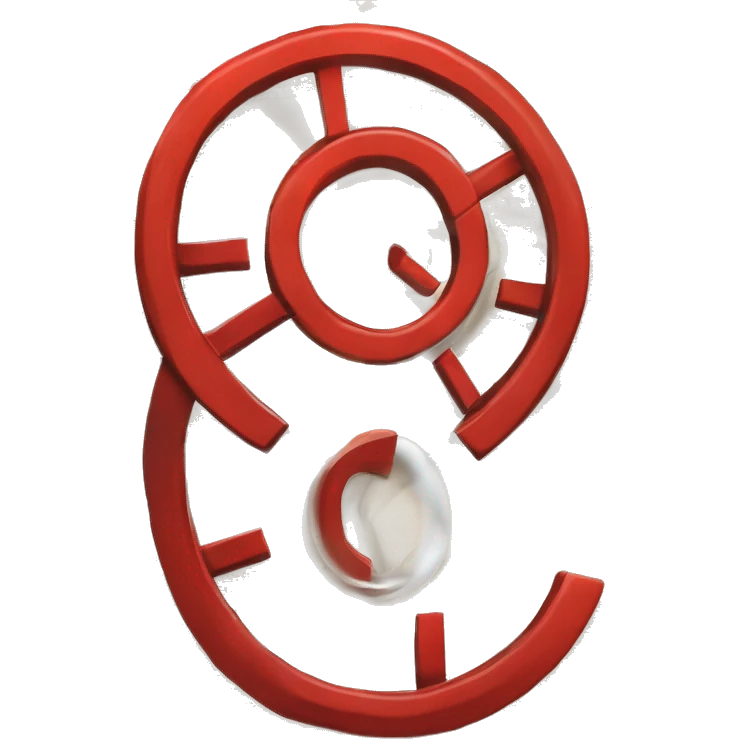 Um livro aberto com um relógio desenhado, no centro do relógio tem uma espiral vermelha no sentido anti-horário, no final da espiral tem uma seta.      emoji