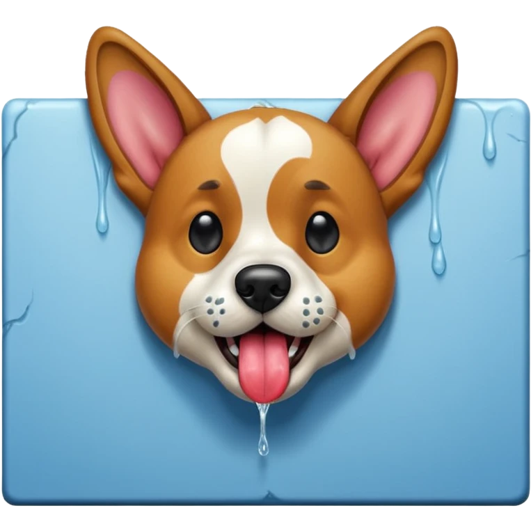 dog licking wall close-up emoji