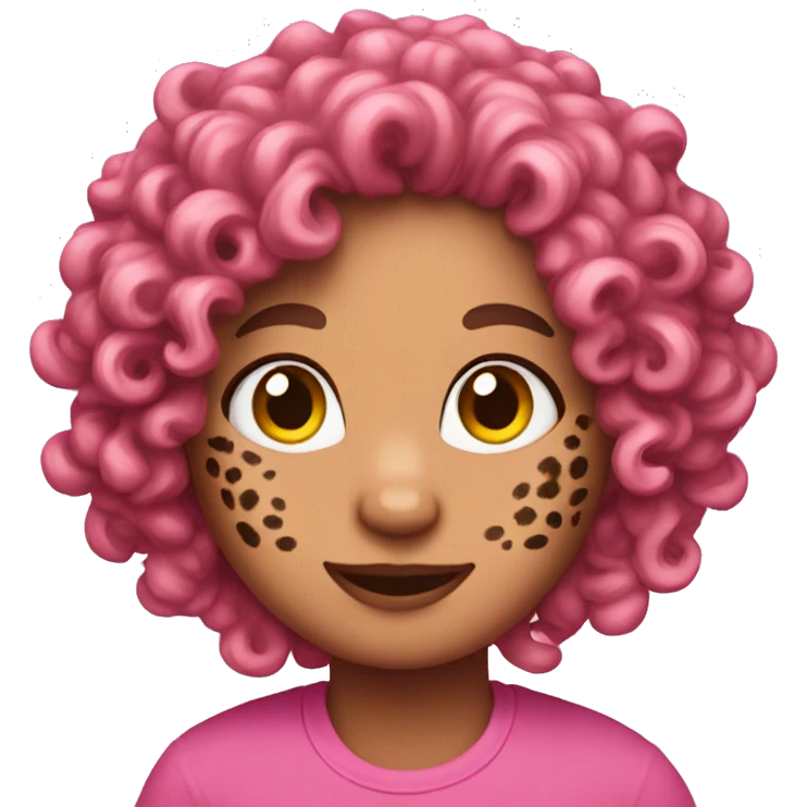 Pink leopard with curly hair emoji