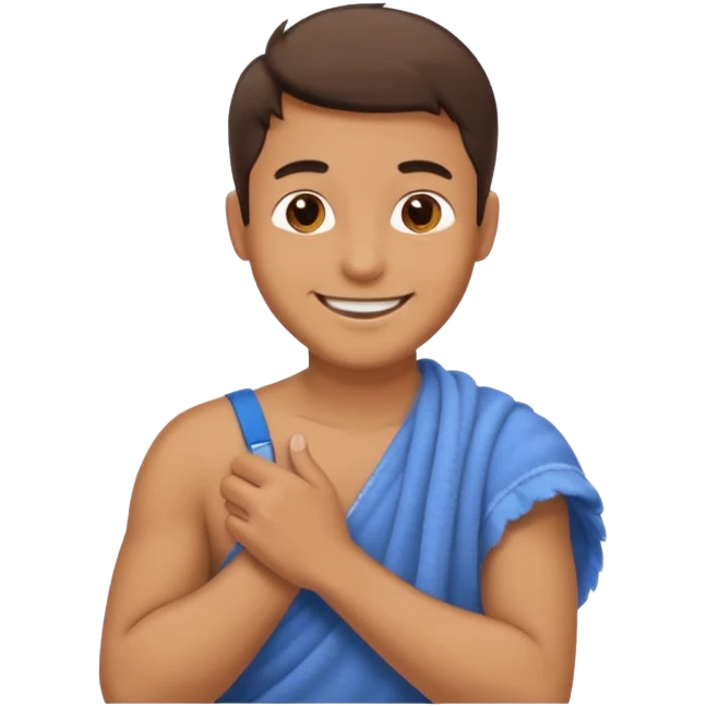 Emoji of a guy dusting off his shoulder with his hand emoji