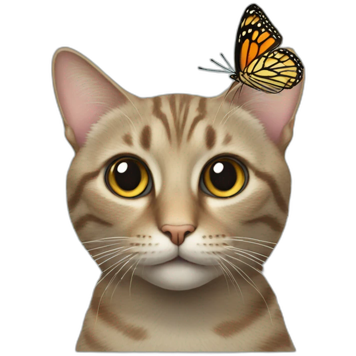Cat who want to catch a butterfly  emoji