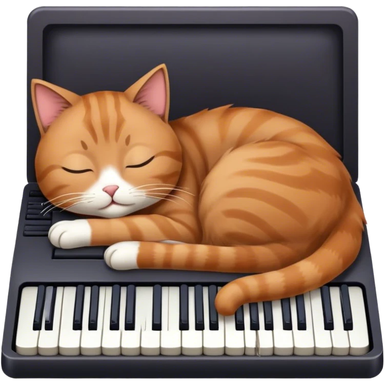 A cat sleeping on a keyboard emoji