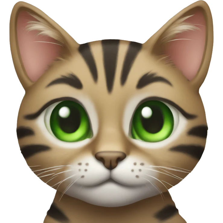 tabby cat with green eyes emoji