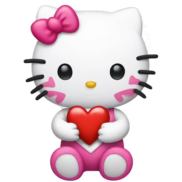 hello kitty with heart emoji