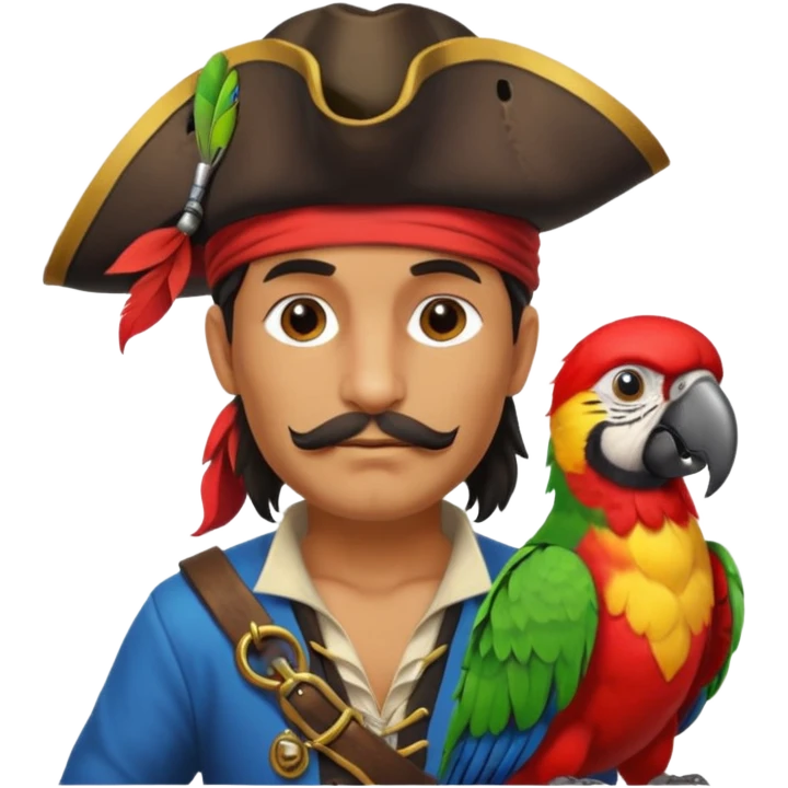 pirate and parrot emoji
