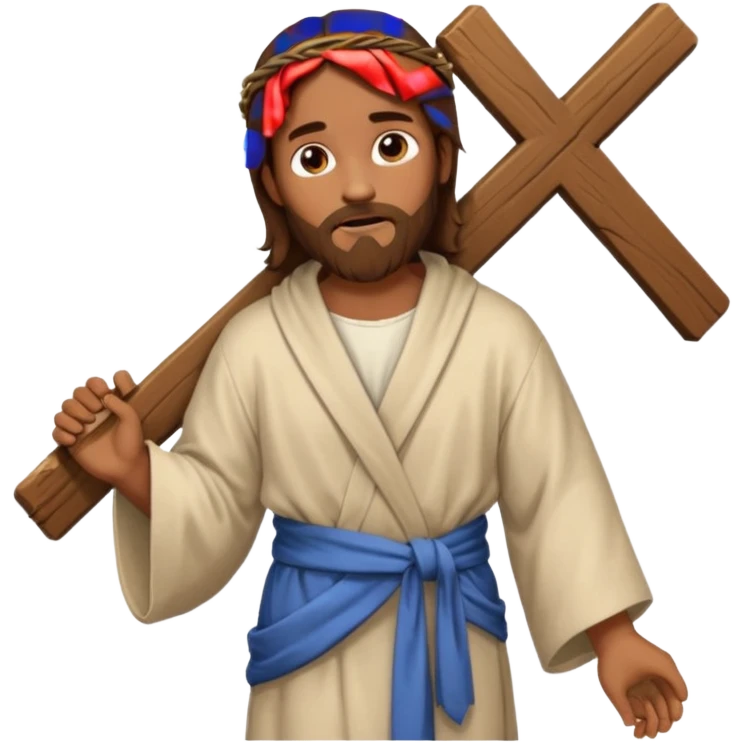 JESUS CARRYING HIS CROSS ON HIS BACK emoji