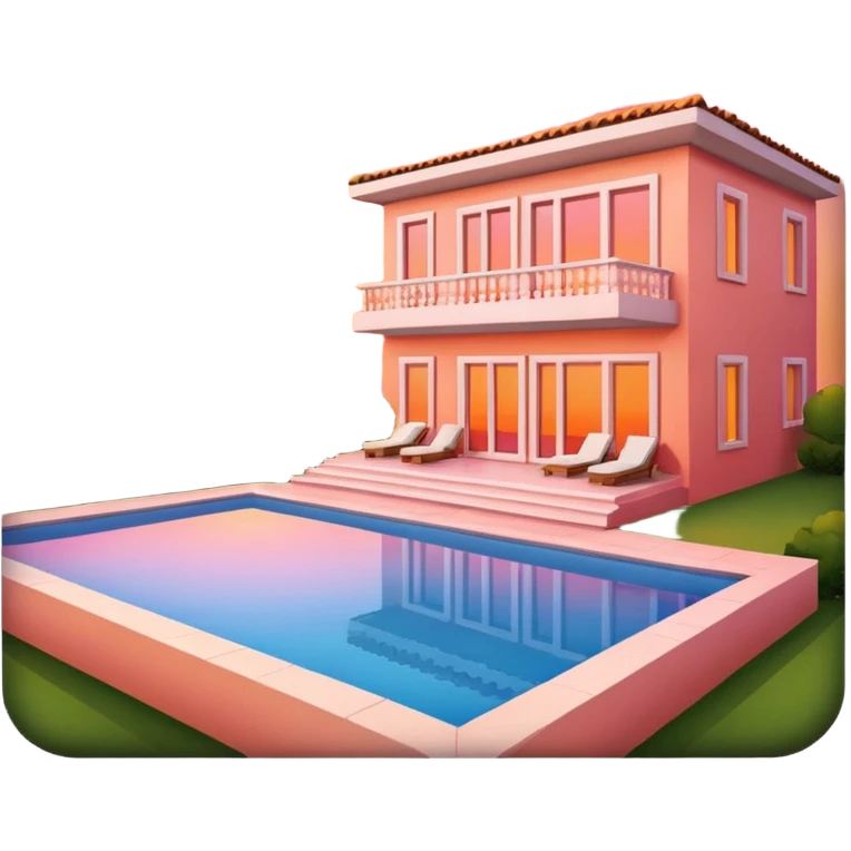 a villa with a sunset emoji